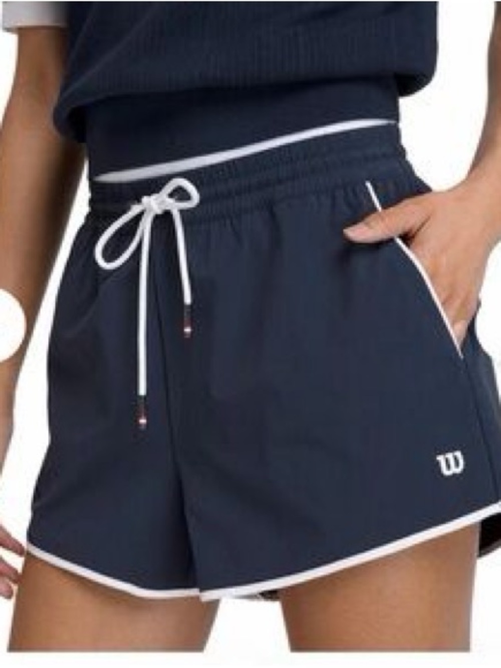 Wilson Navy Athletic Shorts with White Piping